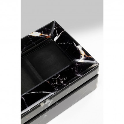 Boîte à bijoux effet marbre noir Kare Design