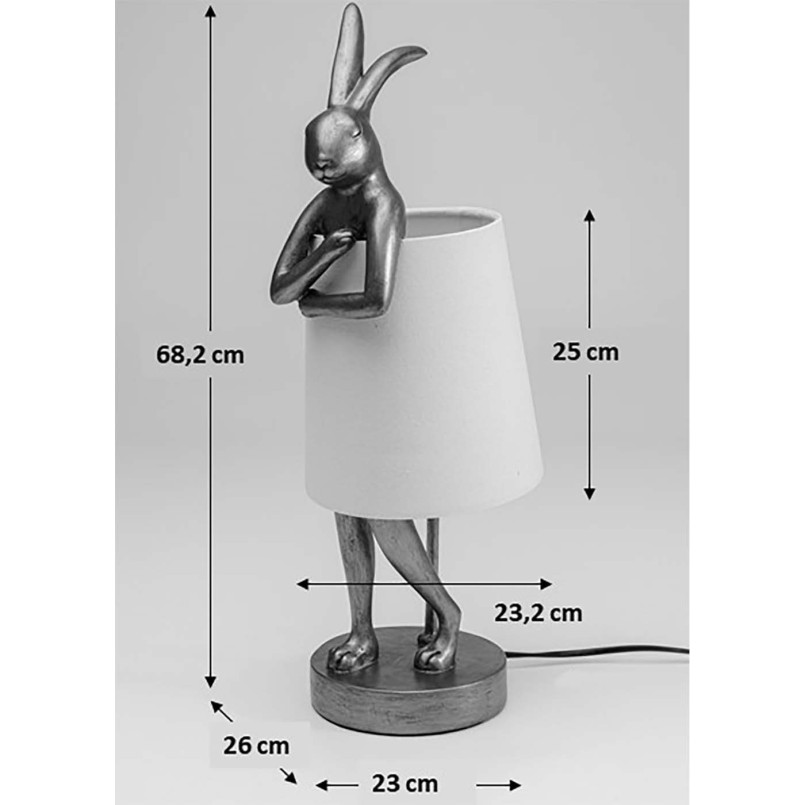 Lampe Animal lapin dorée et noire Kare Design