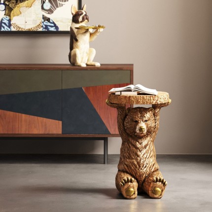 Table d'appoint Animal Ours doré Kare Design