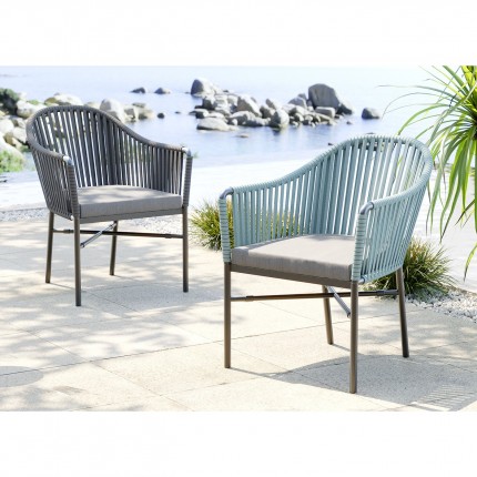 Chaise de jardin avec accoudoirs Santanyi grise Kare Design