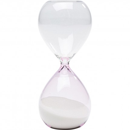 Sablier Timer transparent et blanc 17cm Kare Design