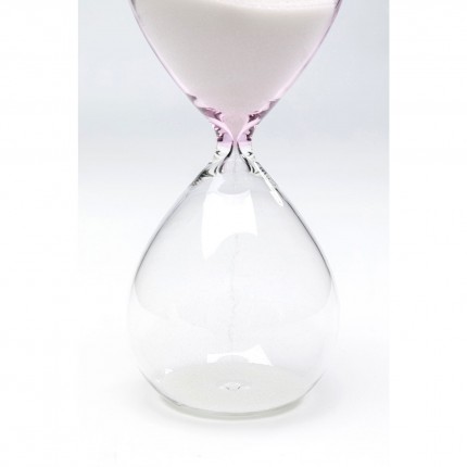 Sablier Timer transparent et blanc 17cm Kare Design