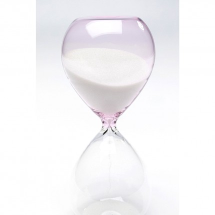 Sablier Timer transparent et blanc 17cm Kare Design