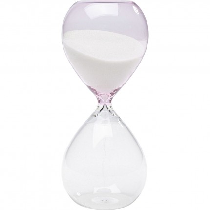 Sablier Timer transparent et blanc 17cm Kare Design