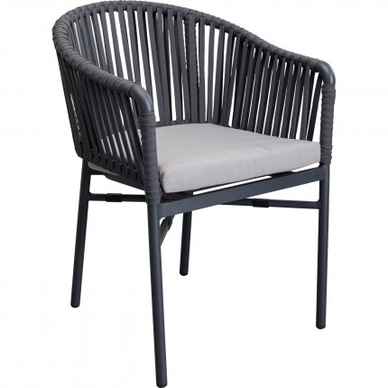 Chaise de jardin avec accoudoirs Santanyi grise Kare Design