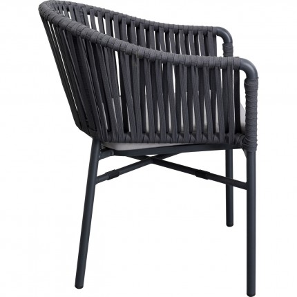 Chaise de jardin avec accoudoirs Santanyi grise Kare Design