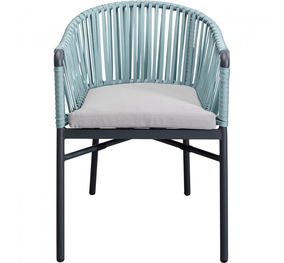 Chaise de jardin avec accoudoirs Santanyi bleue Kare Design