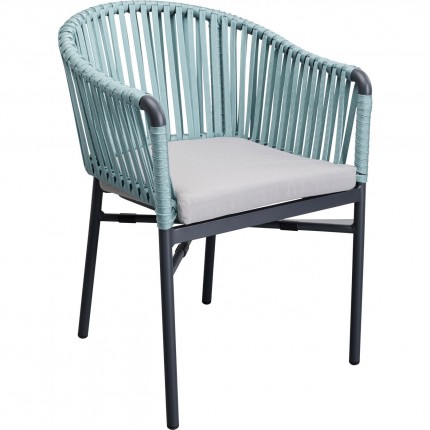 Chaise de jardin avec accoudoirs Santanyi bleue Kare Design