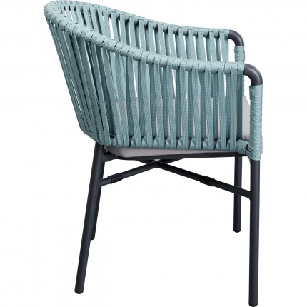 Chaise de jardin avec accoudoirs Santanyi bleue Kare Design