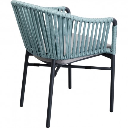 Chaise de jardin avec accoudoirs Santanyi bleue Kare Design