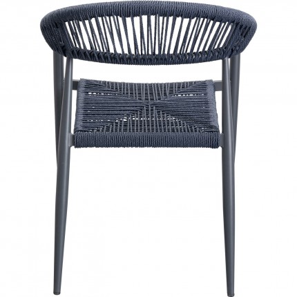 Chaise de jardin avec accoudoirs Palma bleue Kare Design