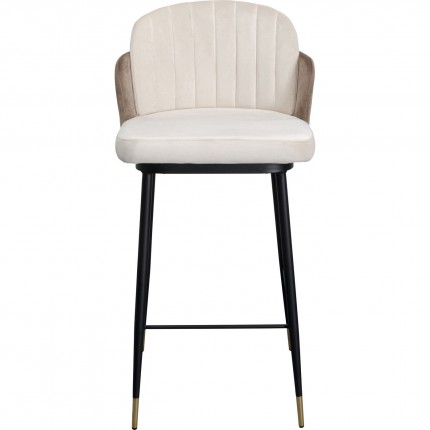 Tabouret de bar Hojas velours beige et taupe Kare Design