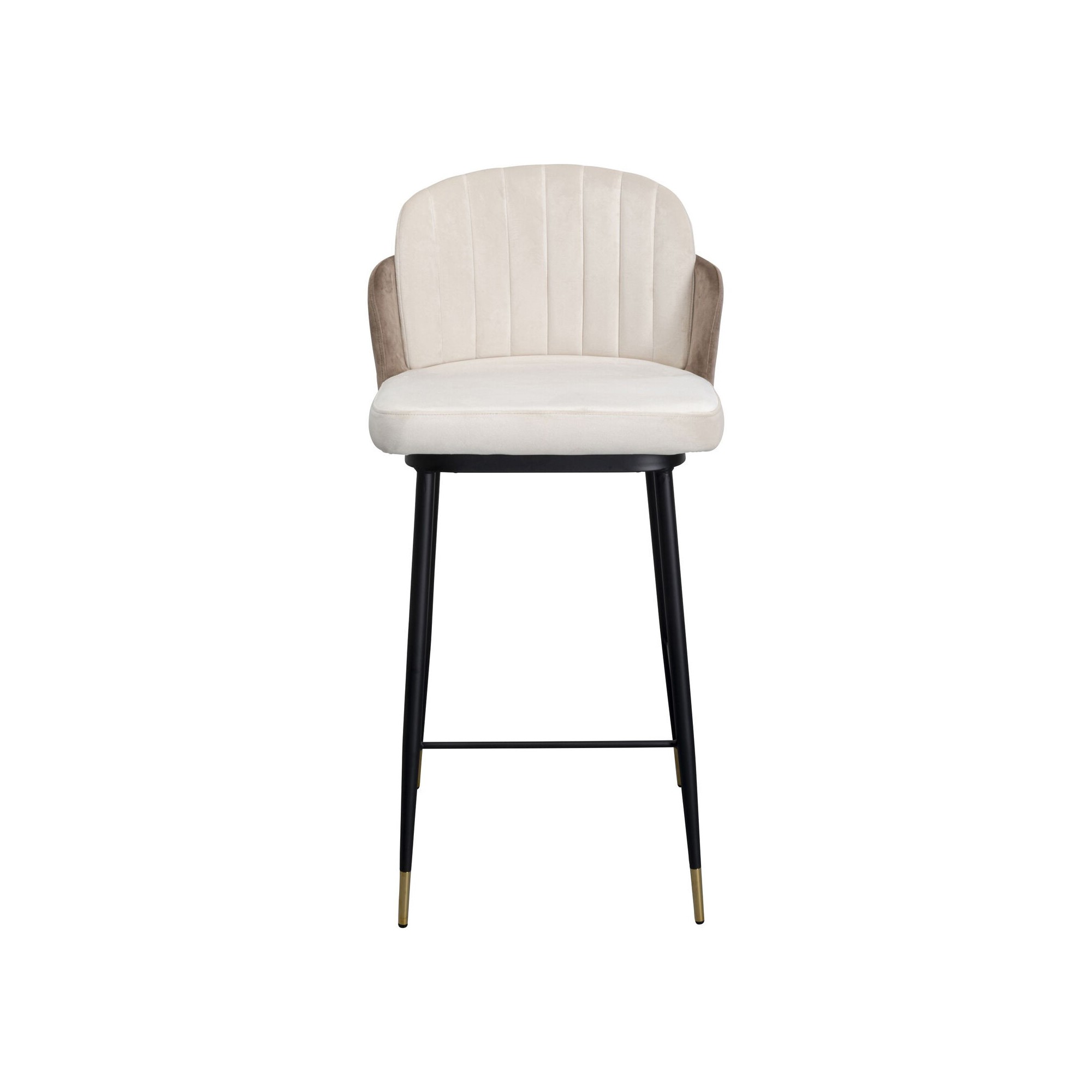 Tabouret de bar Hojas velours beige et taupe Kare Design