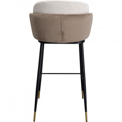 Tabouret de bar Hojas velours beige et taupe Kare Design