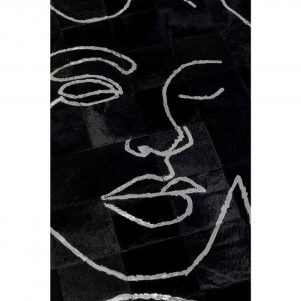 Tapis visages noir 250cm Kare Design