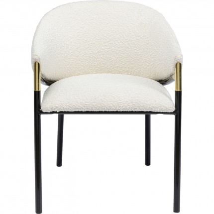 Chaise avec accoudoirs Boulevard Boucle crème Kare Design