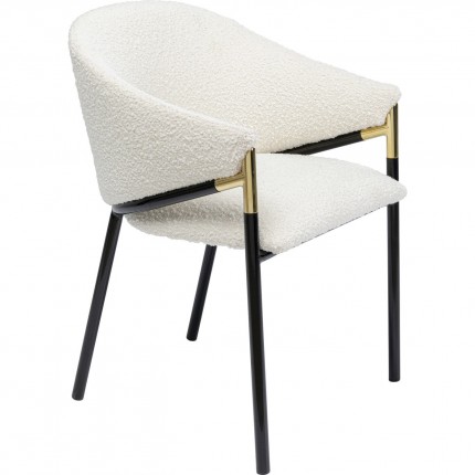 Chaise avec accoudoirs Boulevard Boucle crème Kare Design