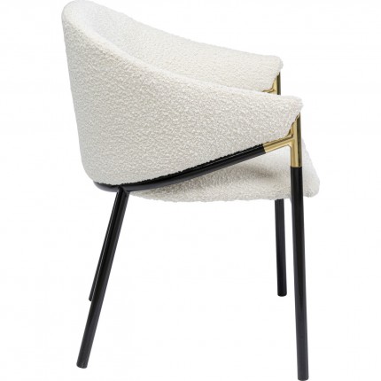 Chaise avec accoudoirs Boulevard Boucle crème Kare Design