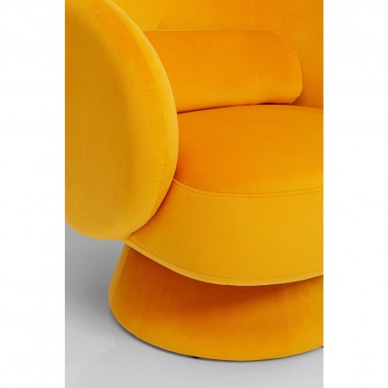 Fauteuil pivotant Orion velours jaune Kare Design