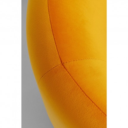 Fauteuil pivotant Orion velours jaune Kare Design