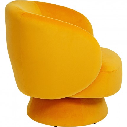 Fauteuil pivotant Orion velours jaune Kare Design