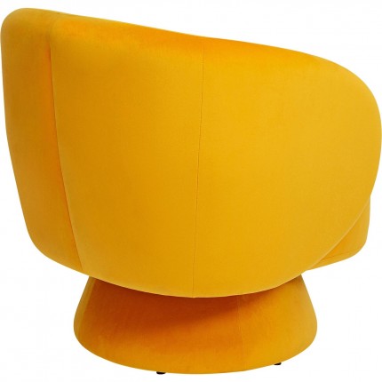 Fauteuil pivotant Orion velours jaune Kare Design