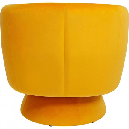 Fauteuil pivotant Orion velours jaune Kare Design