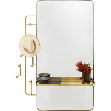 Porte-manteau miroir Tristan 150x76cm doré Kare Design