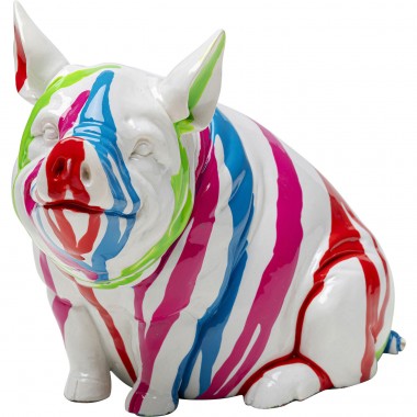 Déco cochon blanc coulées de peinture Kare Design