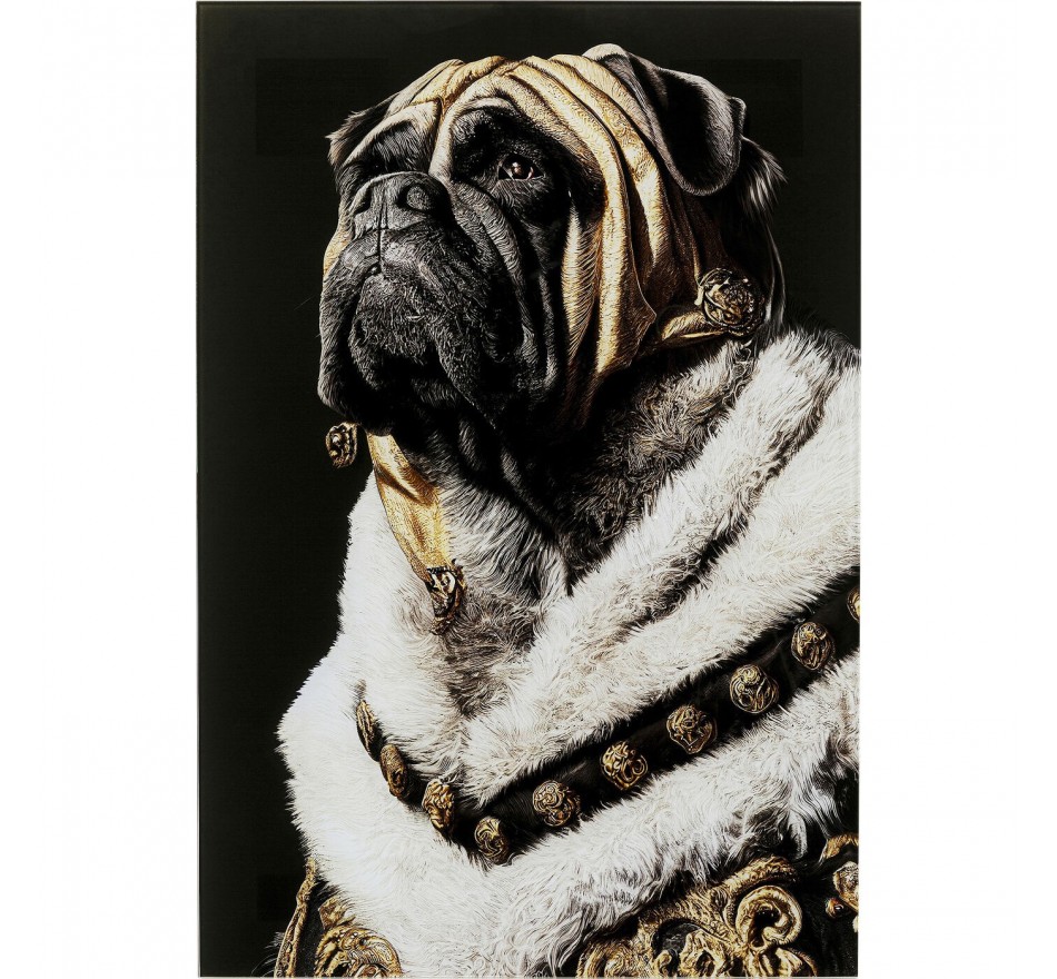 Tableau en verre mastiff roi 40x60cm Kare Design