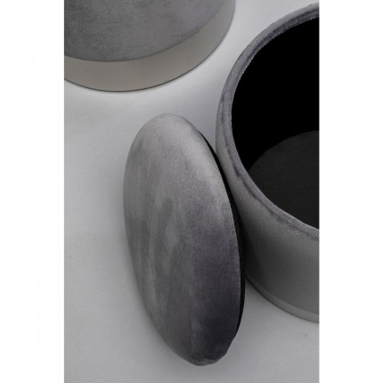 Tabourets-coffres Cherry gris et chrome set de 2 Kare Design