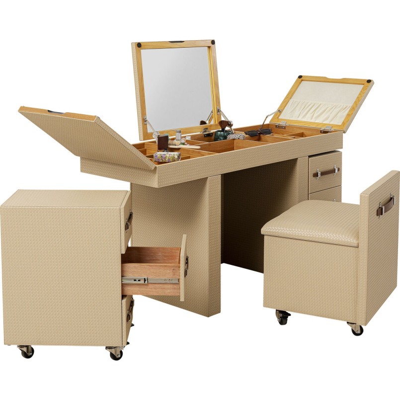 Coiffeuse Combinaison Venezia (rangements + siege) Kare Design
