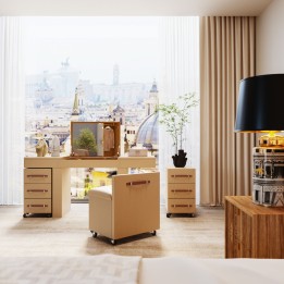 Coiffeuse Combinaison Venezia (rangements + siege) Kare Design