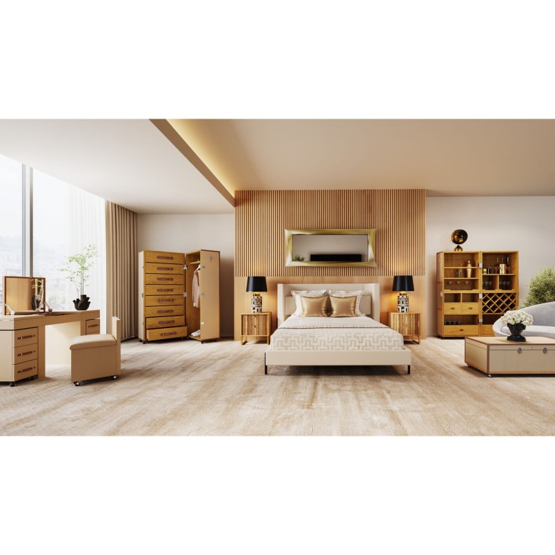 Coiffeuse Combinaison Venezia (rangements + siege) Kare Design