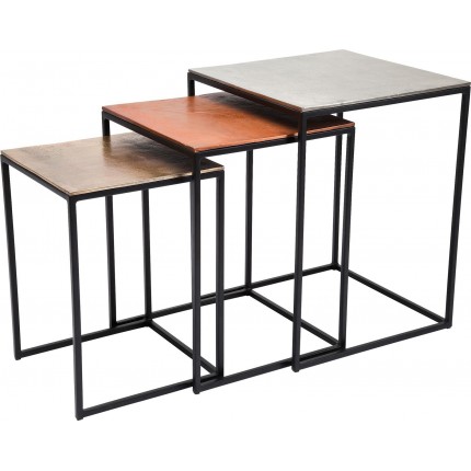 Tables d'appoint loft Square Vintage set de 3 Kare Design