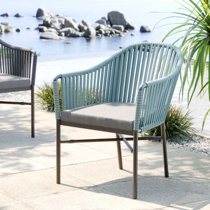 Chaise de jardin avec accoudoirs Santanyi bleue Kare Design