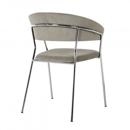 Chaise avec accoudoirs Belle Cord velours gris Kare Design