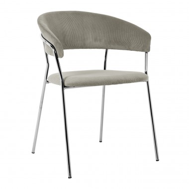 Chaise avec accoudoirs Belle Cord velours gris Kare Design