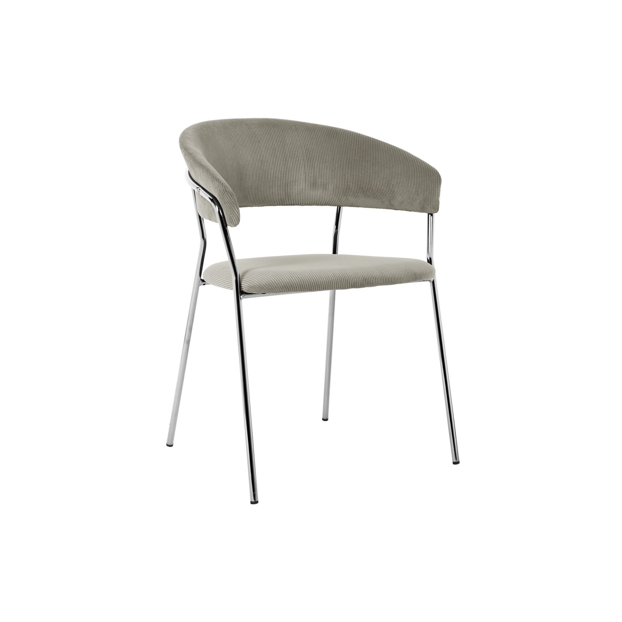 Chaise avec accoudoirs Belle Cord velours gris Kare Design