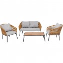 Salon de jardin Elba marron 4 places Kare Design