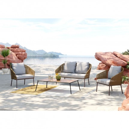 Salon de jardin Elba marron 4 places Kare Design