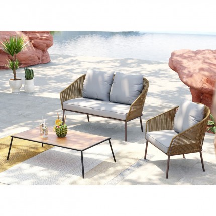 Salon de jardin Elba marron 4 places Kare Design