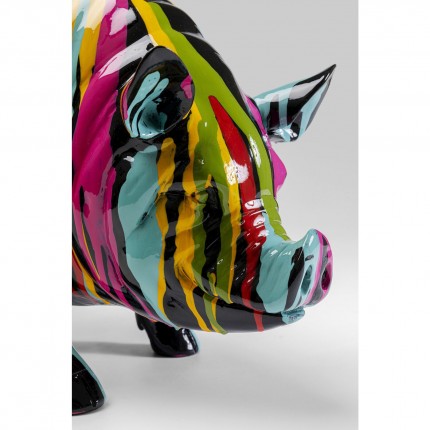 Déco cochon noir coulées de peinture Kare Design