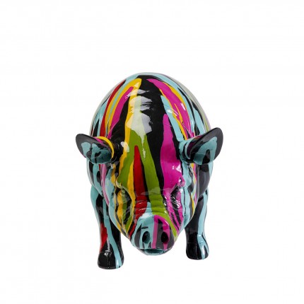 Déco cochon noir coulées de peinture Kare Design