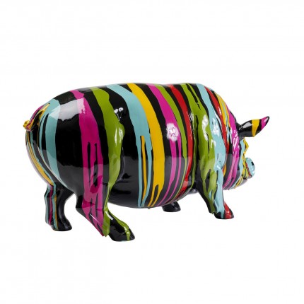 Déco cochon noir coulées de peinture Kare Design