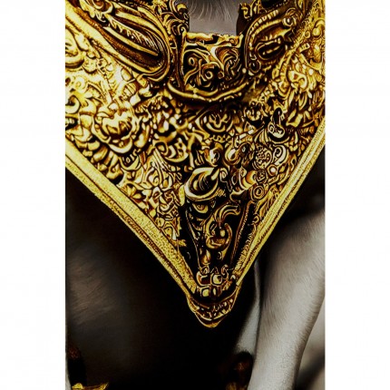 Tableau en verre bouledogue collier doré 40x60cm Kare Design
