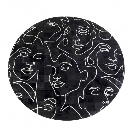 Tapis visages noir 250cm Kare Design