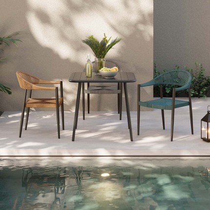 Chaise de jardin avec accoudoirs Palma nature Kare Design