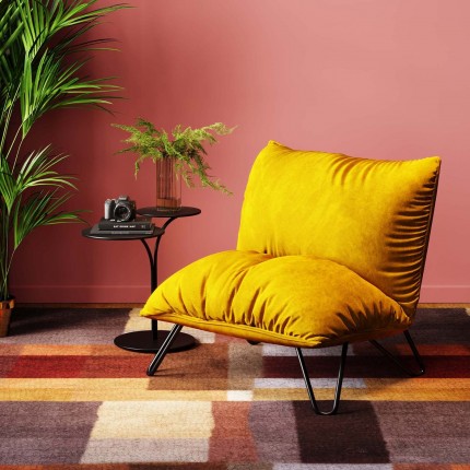 Fauteuil Port Pino velours jaune Kare Design Fauteuil Port Pino velours jaune Kare Design