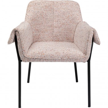 Chaise avec accoudoirs Bess rose Kare Design